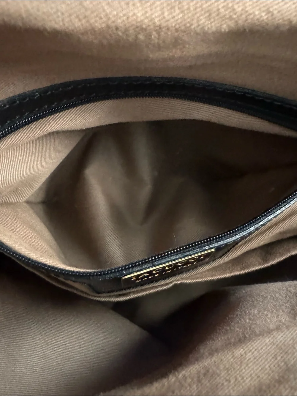 Iacucci Two-Tone Patent Dome Satchel in Beige and Black